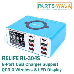 Relife RL-304S High Power 8 Port Fast USB Wireless Charger Station LED Display