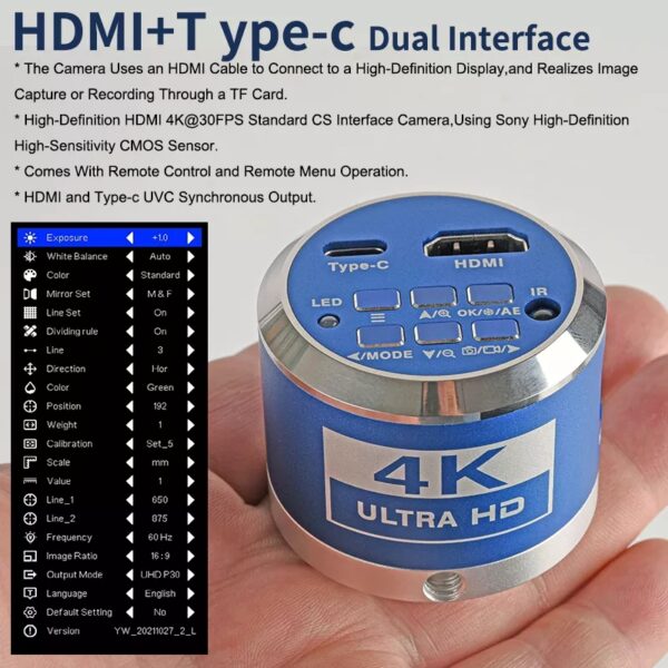 70 Megapixel 4K HD Industrial Microscope Camera Type-c interface - Image 2