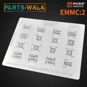 AMAOE BGA Reballing Stencil EMMC 2 for Android Hard Disk EMMC EMCP UFS Phone Nand Reballing Repair Tools