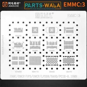 AMAOE EMMC3 BGA Reballing Stencil For Android Nand Flash EMMC EMCP UFS