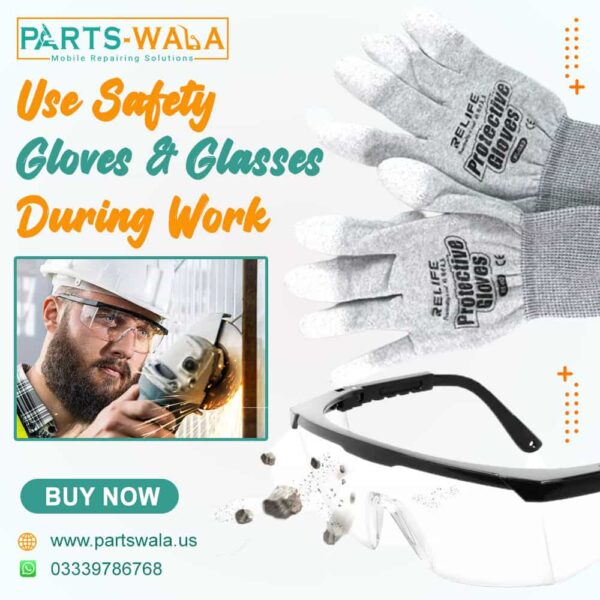Working Safety Glasses Transparent For eye protection glasses & RELIFE RL-063 Antistatic Gloves