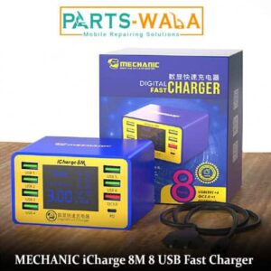 MECHANIC icharge 8M 8 USB Fast Charger QC 3.0 USB Smart Charger Support Fast-charging With LCD LED Display Multi-Port