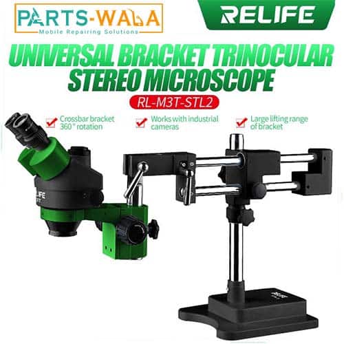 RELIFE RL-M5T-B1 Trinocular Stereo Microscope 7X-50X Zoom For Mobile  Repairing – Parts Wala