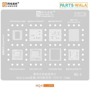 Amaoe MQ4 BGA Reballing Stencil for SM8350 8450 7325 Tianji 810 900 MT6833V 6877V 6799W RAM