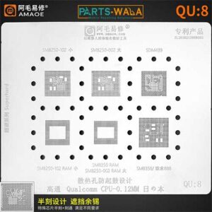 AMAOE BGA Stencil QU8 For SM8250-102/002 SDM439 SM8350 CPU Solder Tin Plant Net