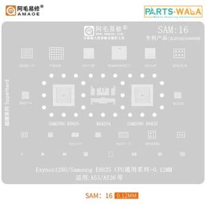 Amaoe SAM16 BGA Reballing Stencil for Samsung A53 A33 A536 Exynos1280/ E8825 CPU SPU13P/SPU14P SHANNON5511 W2205