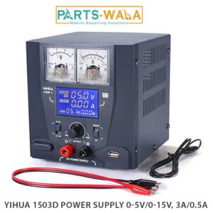 YIHUA 1503D Power Supply 0-5V/0-15V, 3A/0.5A Precise Adjustable DC Regulated Switching Power Supply with 5V 4A USB Port & Short Circuit