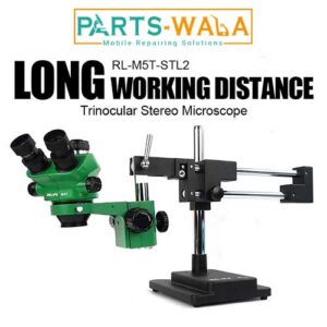 RELIFE RL-M5T-STL2 Boom stand Trinocular Stereo Microscope 7X-50X Zoom For Mobile Repairing