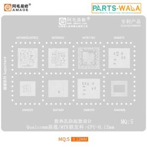 Amaoe MQ5 BGA Reballing Stencil for samsung a23 MT6895Z/MT8795Z/MT6983Z/MT8176V/SM8475/SM6225/SM7450/SM8550/RAM496 QUALCOMM MTK CPU