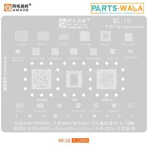 Amaoe MI16 CPU BGA Reballing Stencil For MI 12Pro Redmi K50 Pro Note11Pro+