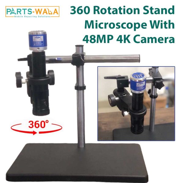 48 Mega pixel 4k Camera 360 Rotation Stand Digital Microscope For Mobile Repairing
