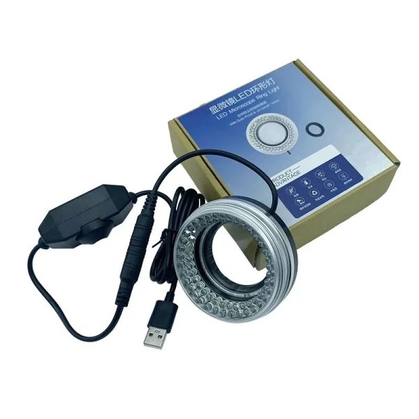 72 LED Ring Light Microscope Illuminator Adjustable Dimmer Source for Monocular Binocular Stereo Trinocular - Image 2