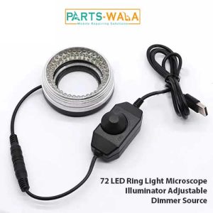 72 LED Ring Light Microscope Illuminator Adjustable Dimmer Source for Monocular Binocular Stereo Trinocular
