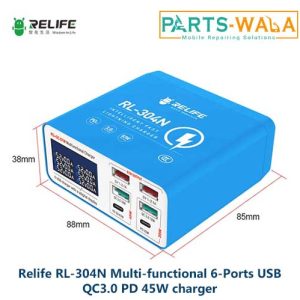 RELIFE 304N Smart Fast Charge Station 6 Port USB Digital Display Lightning Charger