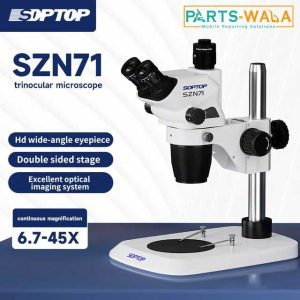 SOPTOP SZN71 Trinocular Co-visual Microscope 6.7-45 Continuous Zoom for Mobile Phone Repair