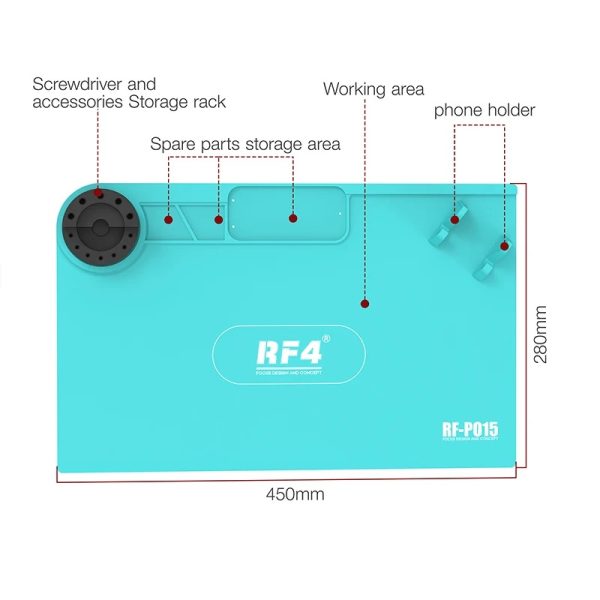 RF4 RF-PO15 Multifunctional High-Temperature Resistant Silicone Pad Mat with Storage Bracket - Image 2