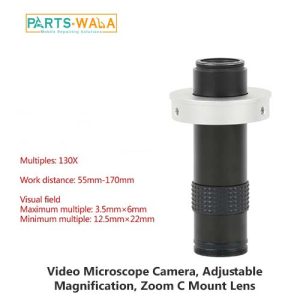 Adjustable 130X 55mm High Working Area Video Microscope Lens