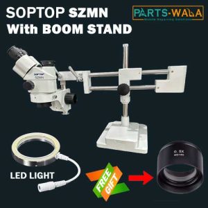 Soptop SZMN Stereo Trinocular Microscope With Boom Stand 7X-45X Continuous Zoom for Mobile Phone Repair