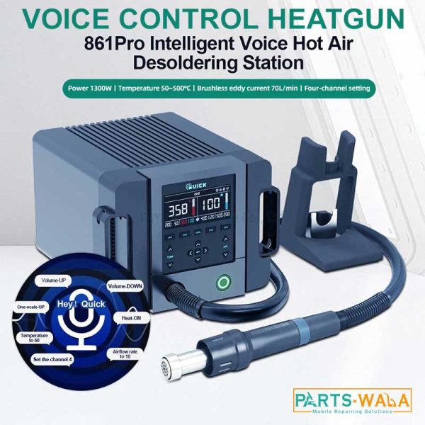 QUICK 861Pro AI VOICE Control Smart Hot Air Digital Display 1300W Desoldering Station