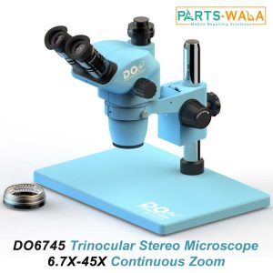 DO6745 Trinocular Stereo Microscope 6.7X-45X Continuous Zoom For Mobile Repairing