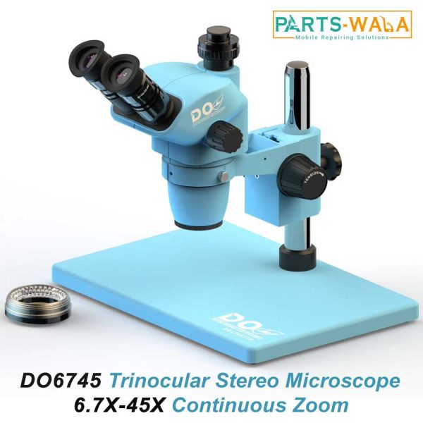 DO6745 Trinocular Stereo Microscope 6.7X-45X Continuous Zoom For Mobile Repairing