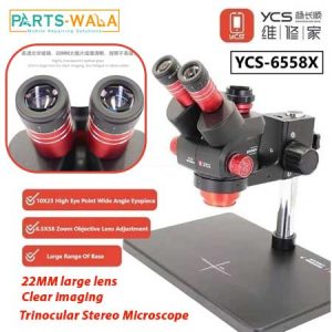 YCS-6558X 6.5X-58X Rotation Trinocular Stereo Zoom Microscope