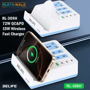 Relife RL-309H 72W QC&PD Fast Charger Smart Socket with 15W Wireless Charging