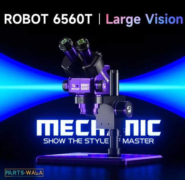 Mechanic Robot 6560T 6.5-60X Trinocular Microscope with Aluminum Alloy Big Base - Image 2