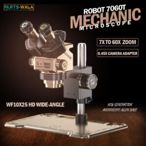 Mechanic Robot 7060T 7-60X HD Continuous Zoom Trinocular Microscope with Aluminum Alloy Big Base