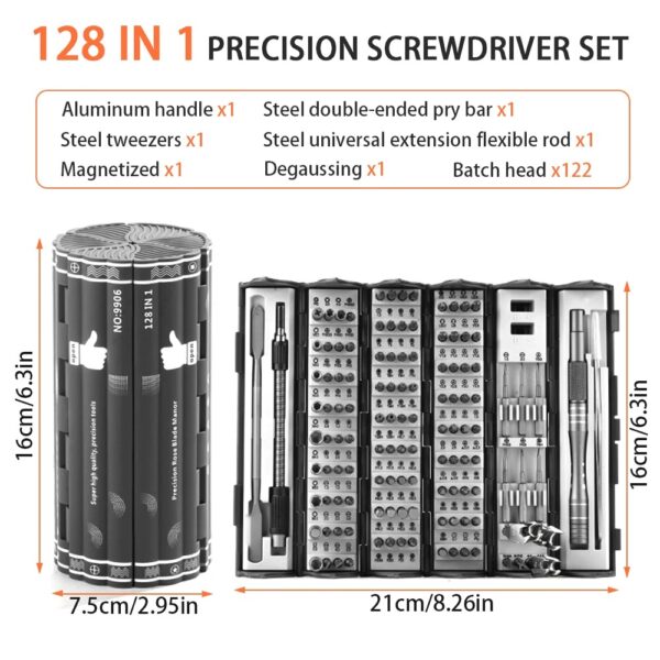 128 in 1 Screwdriver Set Reel Storage Box Five-pointed Star Shaped Bit Precision Screwdriver Kit - Image 2