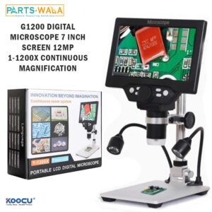 G1200 Digital Microscope 7 Inch Large Color Screen Large Base LCD Display 12MP 1-1200X Continuous Magnifier