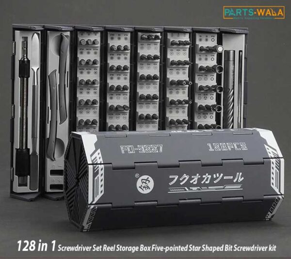 128 in 1 Screwdriver Set Reel Storage Box Five-pointed Star Shaped Bit Precision Screwdriver Kit